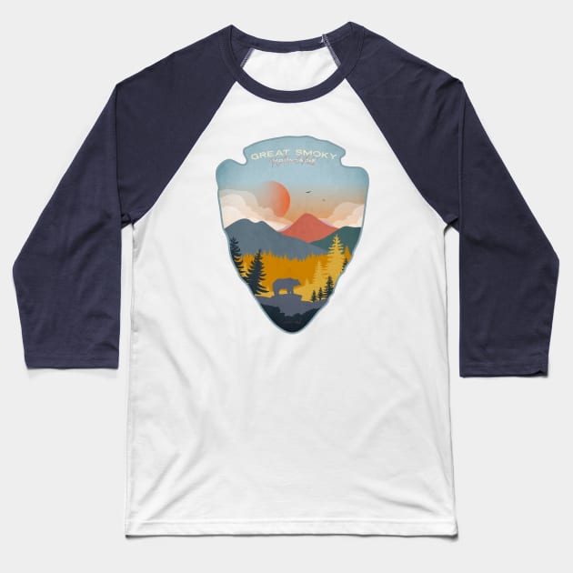 Great Smoky Mountains National Park Baseball T-Shirt by Wintrly